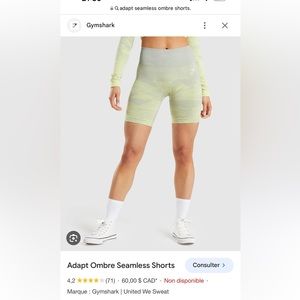 Gymshark short adapt seamless medium